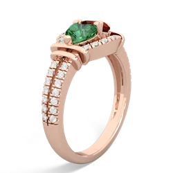 Lab Emerald Art-Deco Keepsake 14K Rose Gold ring R5630