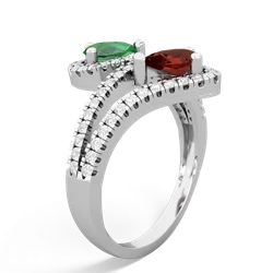 Lab Emerald Diamond Dazzler 14K White Gold ring R3000