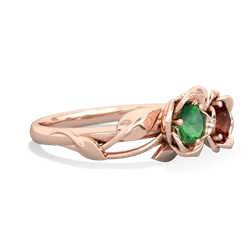 Lab Emerald Rose Garden 14K Rose Gold ring R5510