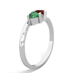 Lab Emerald Sweethearts 14K White Gold ring R5260