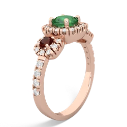 Lab Emerald Regal Halo 14K Rose Gold ring R5350