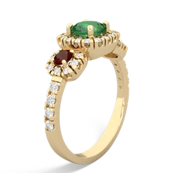 Lab Emerald Regal Halo 14K Yellow Gold ring R5350