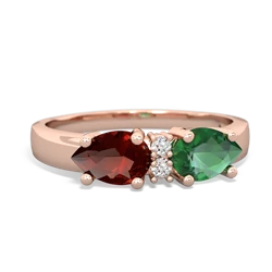 Lab Emerald Pear Bowtie 14K Rose Gold ring R0865