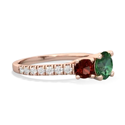 Lab Emerald Pave Trellis 14K Rose Gold ring R5500