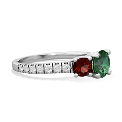 Lab Emerald Pave Trellis 14K White Gold ring R5500