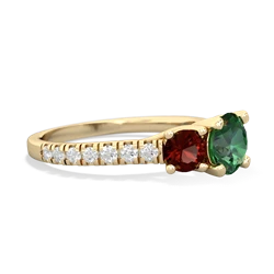 Lab Emerald Pave Trellis 14K Yellow Gold ring R5500