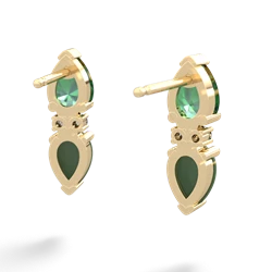 Lab Emerald Bowtie Drop 14K Yellow Gold earrings E0865