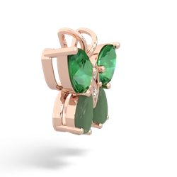 Lab Emerald Butterfly 14K Rose Gold pendant P2215