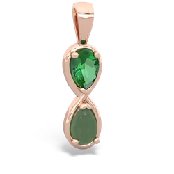 Lab Emerald Infinity 14K Rose Gold pendant P5050