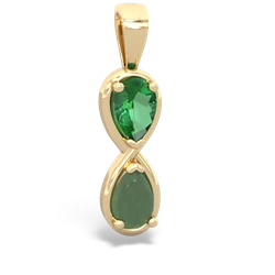 Lab Emerald Infinity 14K Yellow Gold pendant P5050