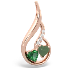 Lab Emerald Keepsake Curves 14K Rose Gold pendant P5450