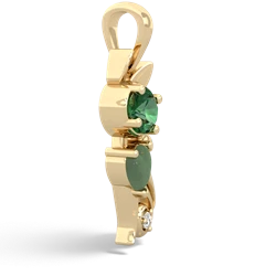 Lab Emerald Kitten 14K Yellow Gold pendant P5780