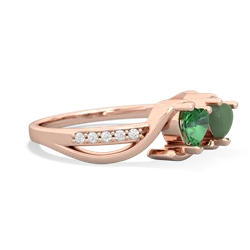 Lab Emerald Side By Side 14K Rose Gold ring R3090