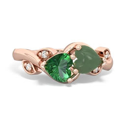 Lab Emerald Floral Elegance 14K Rose Gold ring R5790