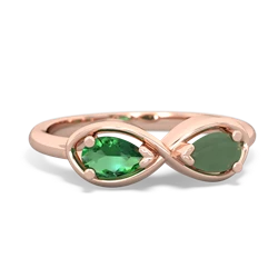 Lab Emerald Infinity 14K Rose Gold ring R5050