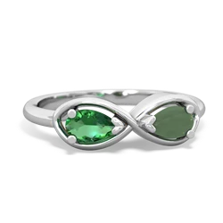 Lab Emerald Infinity 14K White Gold ring R5050