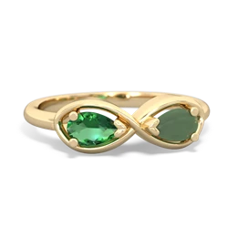 Lab Emerald Infinity 14K Yellow Gold ring R5050