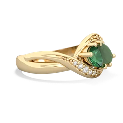 Lab Emerald Summer Winds 14K Yellow Gold ring R5342