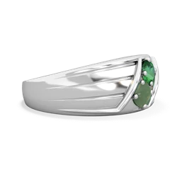 Lab Emerald Men's Streamline 14K White Gold ring R0460