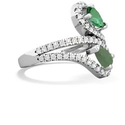 Lab Emerald Diamond Dazzler 14K White Gold ring R3000