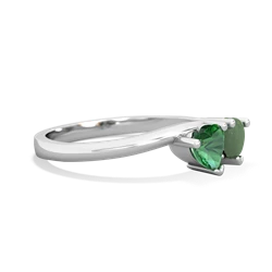 Lab Emerald Sweethearts 14K White Gold ring R5260