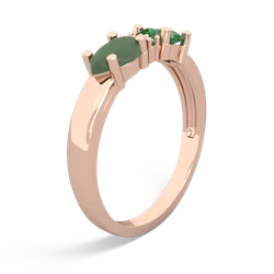 Lab Emerald Pear Bowtie 14K Rose Gold ring R0865