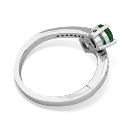 Lab Emerald Channel Set Two Stone 14K White Gold ring R5303