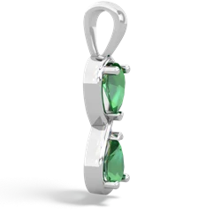 Lab Emerald Infinity 14K White Gold pendant P5050