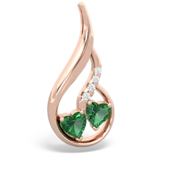 Lab Emerald Keepsake Curves 14K Rose Gold pendant P5450