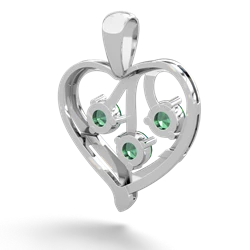 Onyx Glowing Heart 14K White Gold pendant P2233