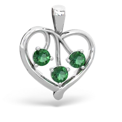 Opal Glowing Heart 14K White Gold pendant P2233