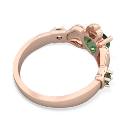 Peridot Claddagh Keepsake 14K Rose Gold ring R5245