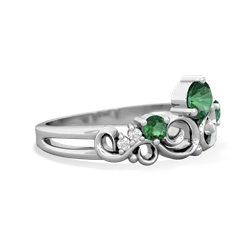 Emerald Crown Keepsake 14K White Gold ring R5740