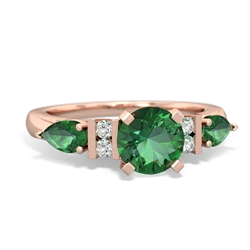 Jade 6Mm Round Eternal Embrace Engagement 14K Rose Gold ring R2005