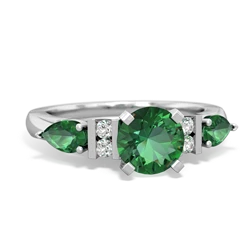 Jade 6Mm Round Eternal Embrace Engagement 14K White Gold ring R2005