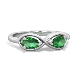 Lab Emerald Infinity 14K White Gold ring R5050