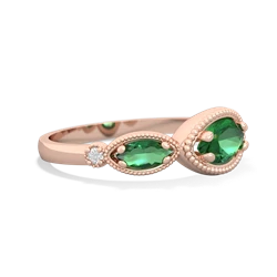 Peridot Milgrain Marquise 14K Rose Gold ring R5700