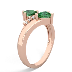 Lab Emerald Heart To Heart 14K Rose Gold ring R2064