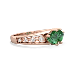 Lab Emerald Heart To Heart 14K Rose Gold ring R3342