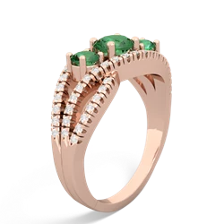 Peridot Three Stone Aurora 14K Rose Gold ring R3080