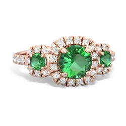 Emerald Regal Halo 14K Rose Gold ring R5350
