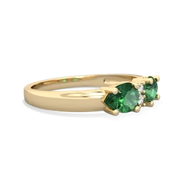 Lab Emerald Pear Bowtie 14K Yellow Gold ring R0865