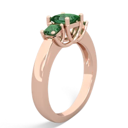 Lab Sapphire Three Stone Trellis 14K Rose Gold ring R4015