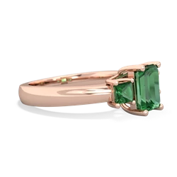 Opal Three Stone Emerald-Cut Trellis 14K Rose Gold ring R4021