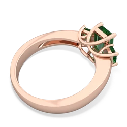 Ruby Three Stone Emerald-Cut Trellis 14K Rose Gold ring R4021