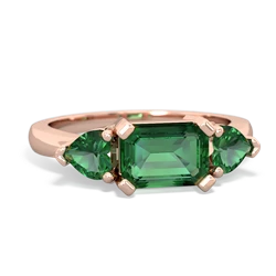 Peridot Three Stone 14K Rose Gold ring R5235