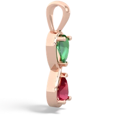 Lab Emerald Infinity 14K Rose Gold pendant P5050