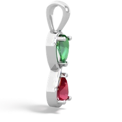 Lab Emerald Infinity 14K White Gold pendant P5050