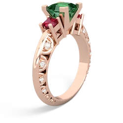 Lab Emerald Eternal Embrace Engagement 14K Rose Gold ring C2001