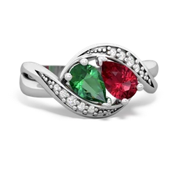 Lab Emerald Summer Winds 14K White Gold ring R5342